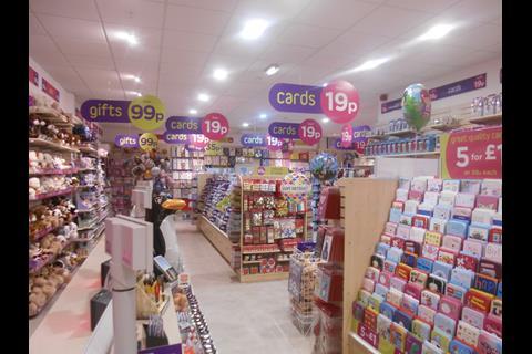 Cheap and cheerful is the order of the day and there is a conspicuous amount of circulation space. The two members of staff who were behind the counter at the cash desk said that this store “has more aesthetic appeal” than Card Factory.